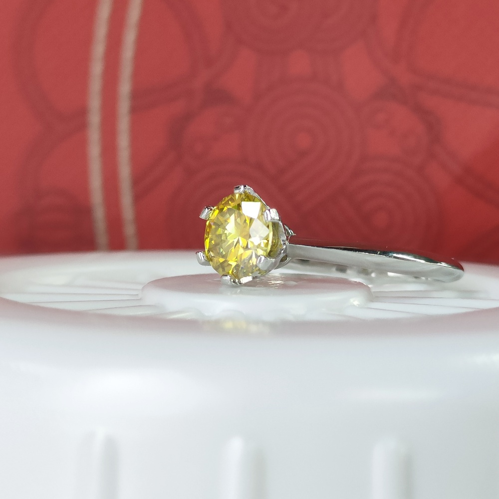 Women's Bloom Flower Moissanite Ring, 1 Carat Design